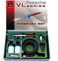 VL Double Action Airbrush Set With .55, .75 And 1.05mm Heads And 1/8" BSP Adapter - Image 1