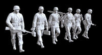 German soldiers of the Waffen SS walking (6 figures)