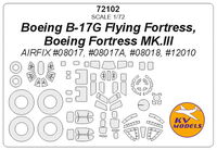 Boeing B-17G Flying Fortress, Boeing Fortress MK.III  (Airfix) + wheels masks