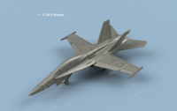 McDonnell Douglas F-18 D Hornet unfolded wings - 3D printed (5 pcs)