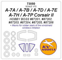 A-7A / A-7B / A-7D / A-7E / A-7H / A-7P Corsair II (HOBBY BOSS #87201, #87202, #87203, #87204, #87205, #87206) + wheels masks - Image 1