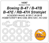 Boeing B-47 / B-47B / B-47E / RB-47H Stratojet (ACADEMY #4443, #12617, #12618 / Hobbycraft #HC1250, #HC1251, HC1252) + wheels masks